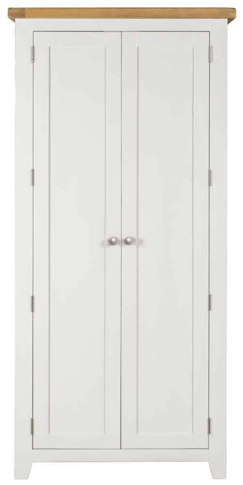 Wexford White And Oak Double Wardrobe All Hanging With 2 Doors