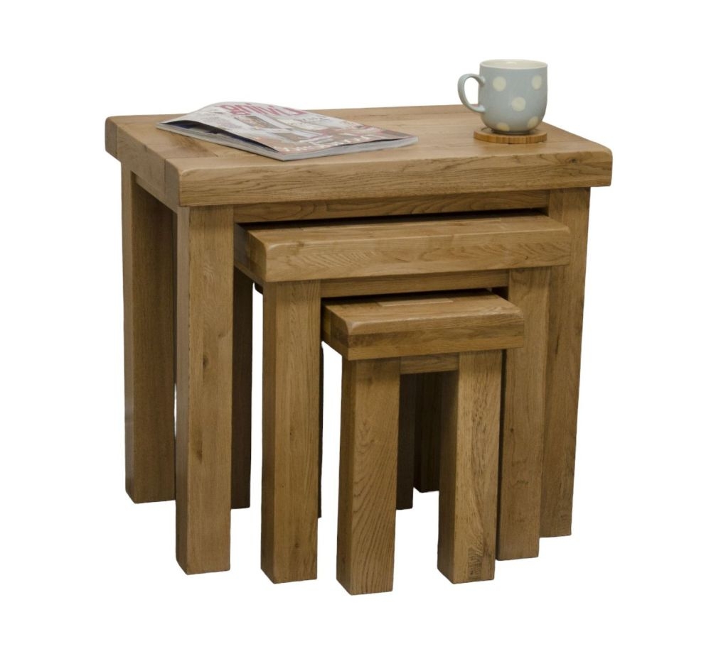 Homestyle Gb Deluxe Oak Nest Of Tables