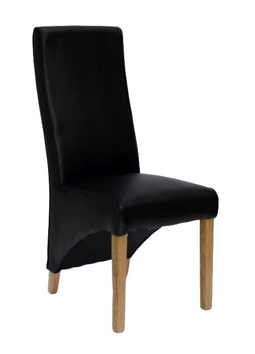 Homestyle Gb Wave Matt Noir Bonded Leather Dining Chair Sold In Pairs