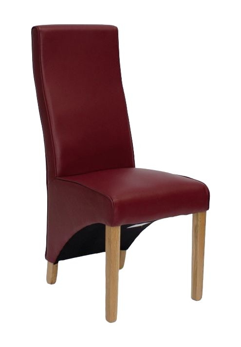 Homestyle Gb Wave Matt Ruby Bonded Leather Dining Chair Sold In Pairs