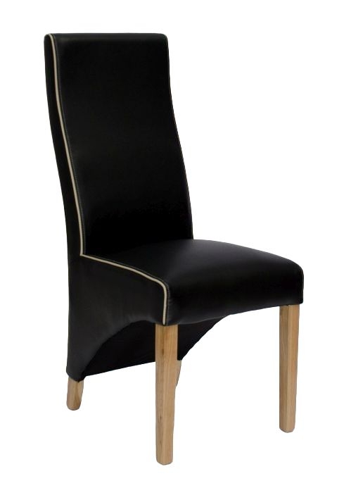 Homestyle Gb Wave Bone Contrast Piping Monaco Matt Noir Dining Chair Sold In Pairs