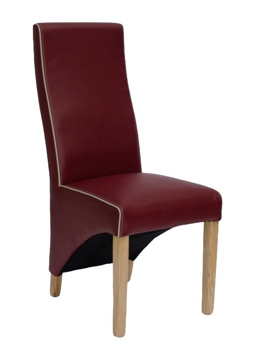 Homestyle Gb Wave Bone Contrast Piping Monza Matt Ruby Dining Chair Sold In Pairs