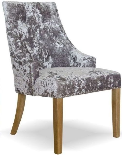 Homestyle Gb Bergen Silver Deep Crushed Velvet Dining Chair Sold In Pairs