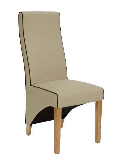 Homestyle Gb Wave Noir Contrast Piping Silverstone Matt Bone Dining Chair Sold In Pairs