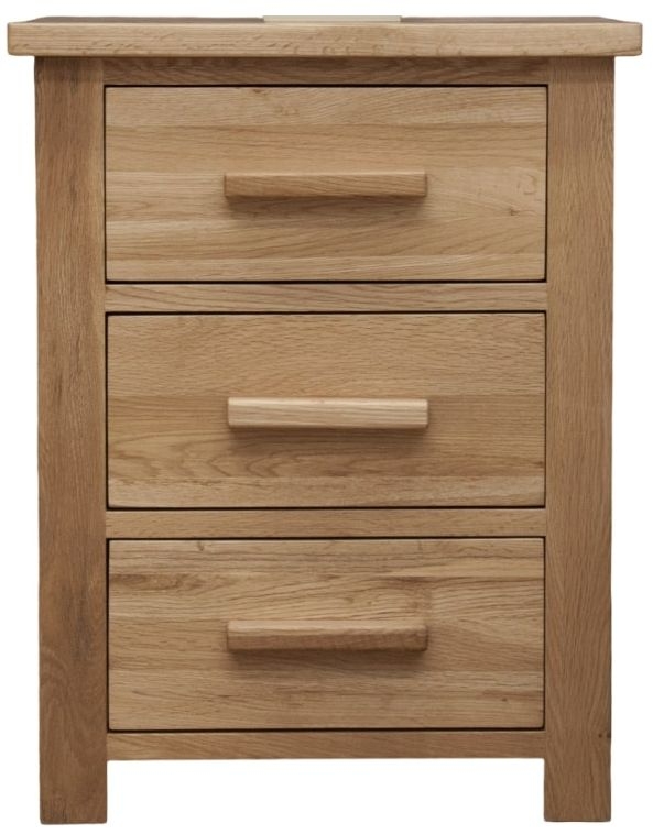 Homestyle Gb Opus Oak 3 Drawer Bedside Cabinet