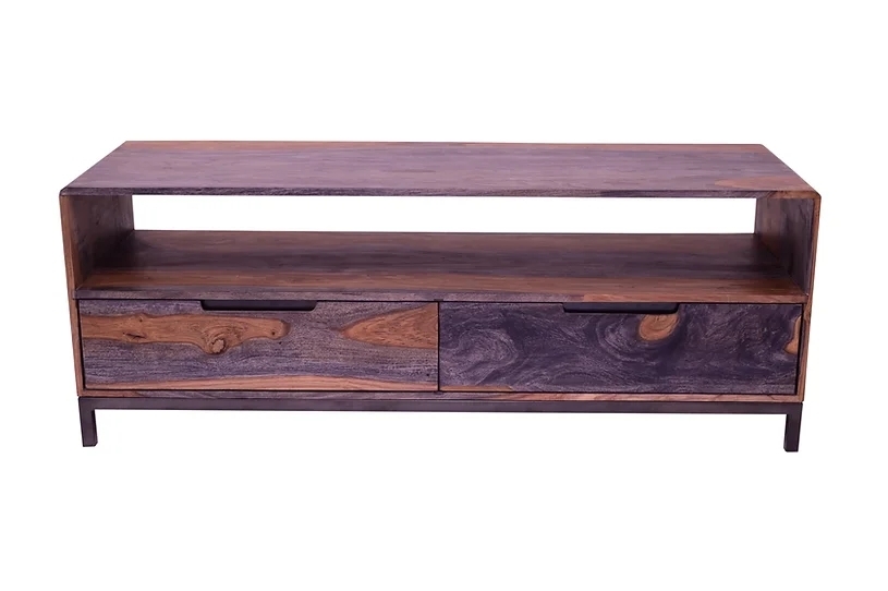 Goa Sheesham Wood Tv Unit 135cm W With Storage For Television Upto 50in Plasma