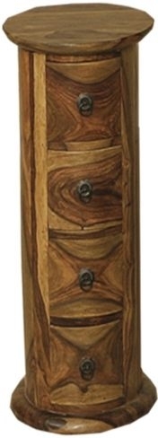 Jali Sheesham 4 Drawer Round Chest