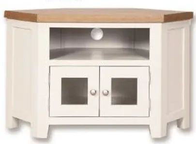 Melbourne Italian Glazed Tv Cabinet Oak And White Painted