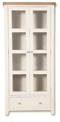 Melbourne Italian Glazed Display Cabinet Oak And White Painted