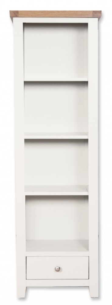 Melbourne Italian Slim Bookcase Oak And White Painted