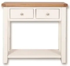 Melbourne Italian 2 Drawer Console Table Oak And White Painted