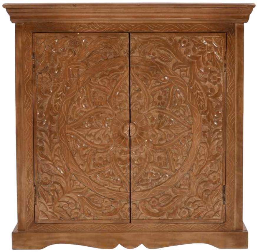 Indian Hub Artwork Mango Wood 2 Door Sideboard