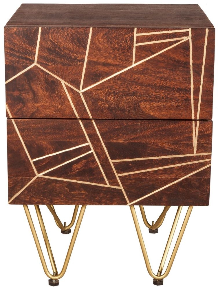 Indian Hub Mango Dark Gold Side Table