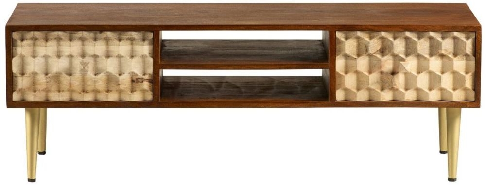 Indian Hub Mango Edison Two Tone Plasma Tv Stand