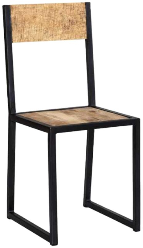 Indian Hub Cosmo Industrial Metal And Wood Dining Chair Sold In Pairs