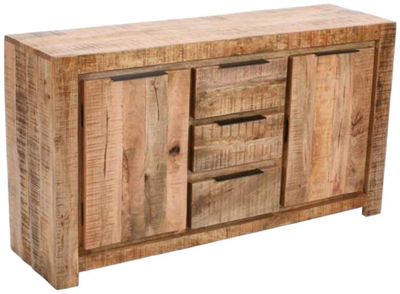 Indian Hub Surrey Solid Wood Large 2 Door 3 Drawer Sideboard