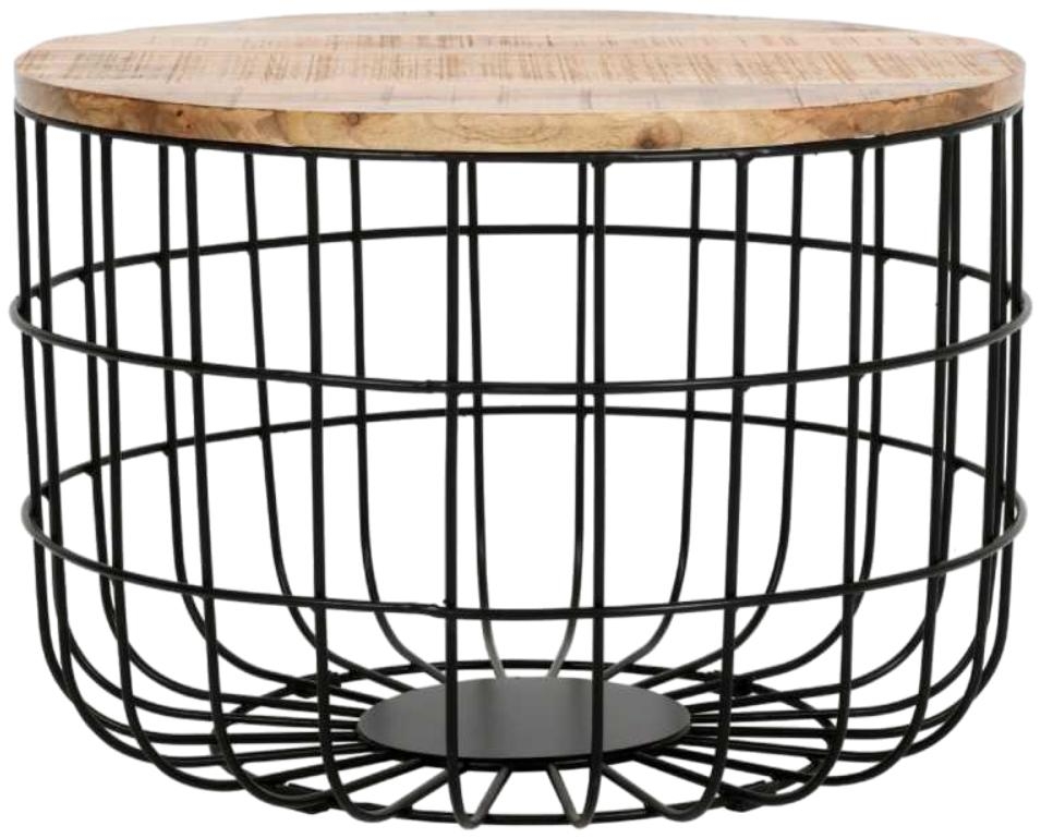 Indian Hub Surrey Solid Wood And Metal Wire Removable Top Coffee Table