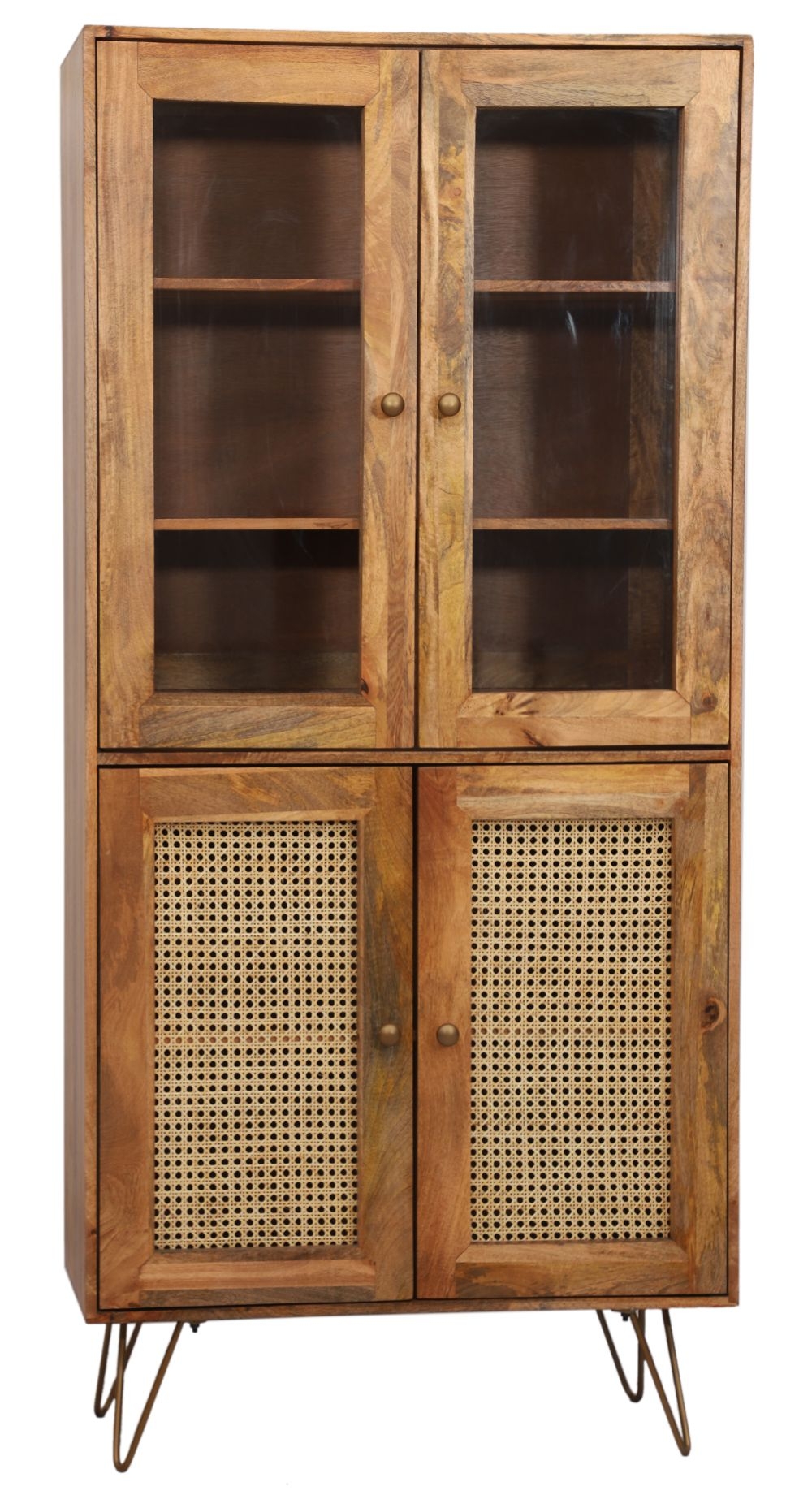 Nyack Mango Wood Display Cabinet With 4 Door