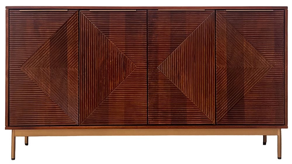 Zaine Walnut 4 Door Sideboard