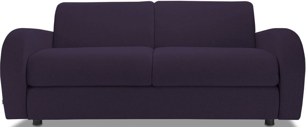 Jaybe Retro Deep Sprung Mattress 3 Seater Sofa Bed Aubergine Fabric