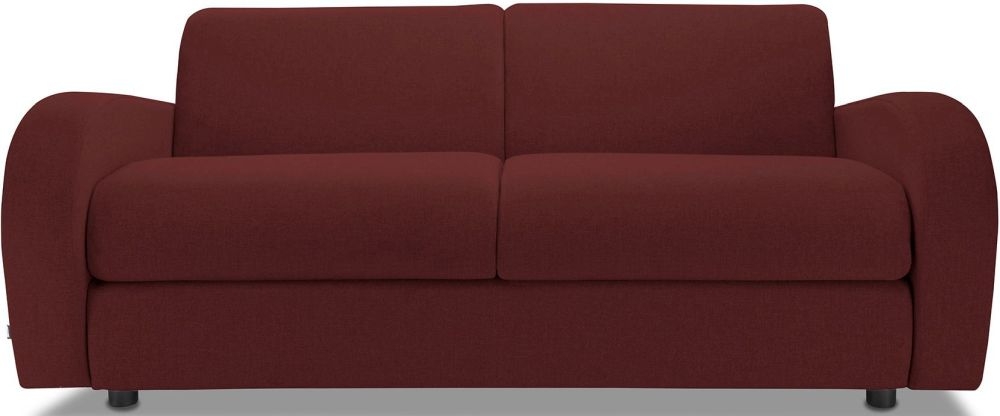 Jaybe Retro Deep Sprung Mattress 3 Seater Sofa Bed Berry Fabric