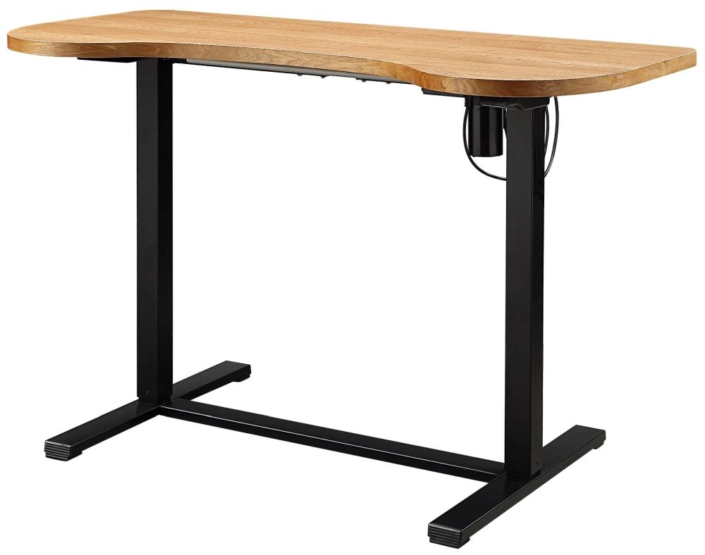 Jual San Francisco Oak And Black Height Adjustable Desk Pc715