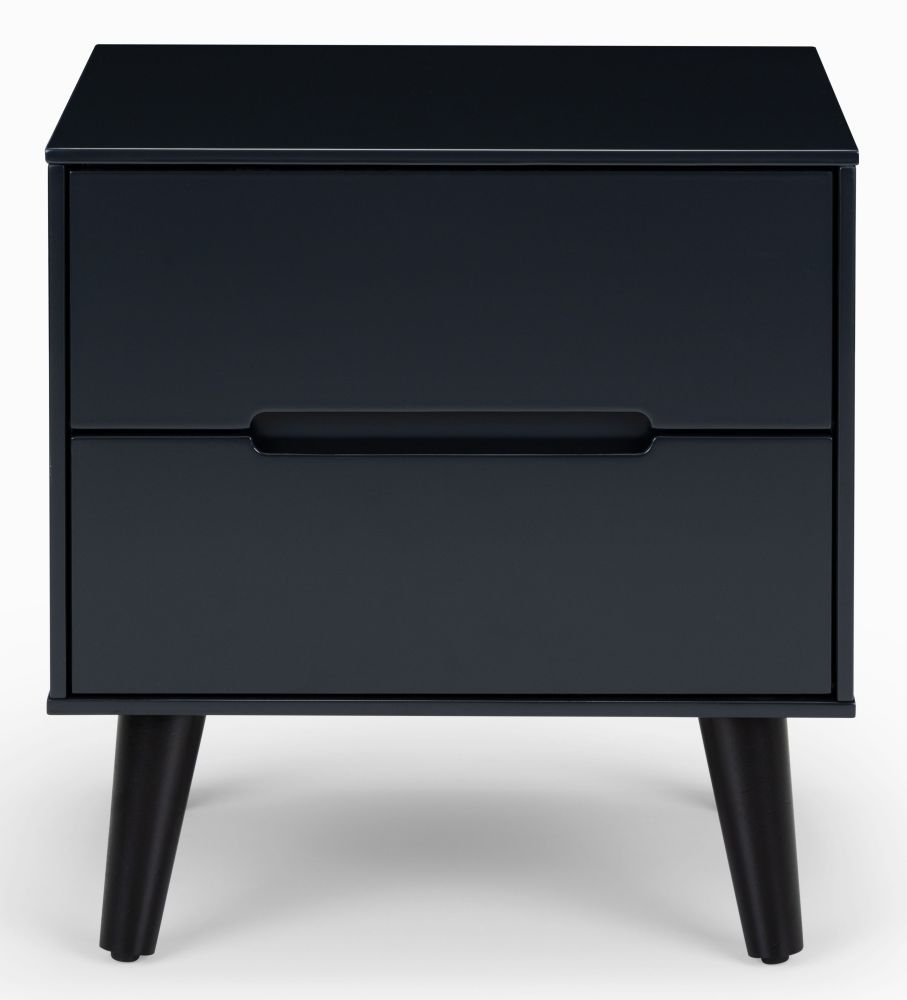 Julian Bowen Alicia Anthracite 2 Drawer Bedside Cabinet