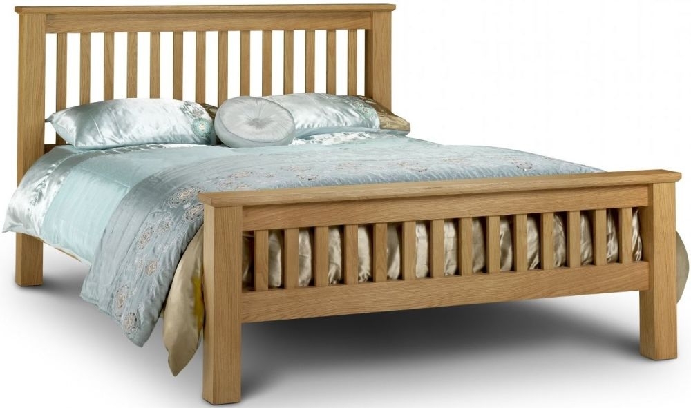 Amsterdam Oak Bed High Foot End Comes In Double King And Queen Size