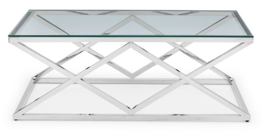 Julian Bowen Biarritz Stainless Steel And Glass Coffee Table