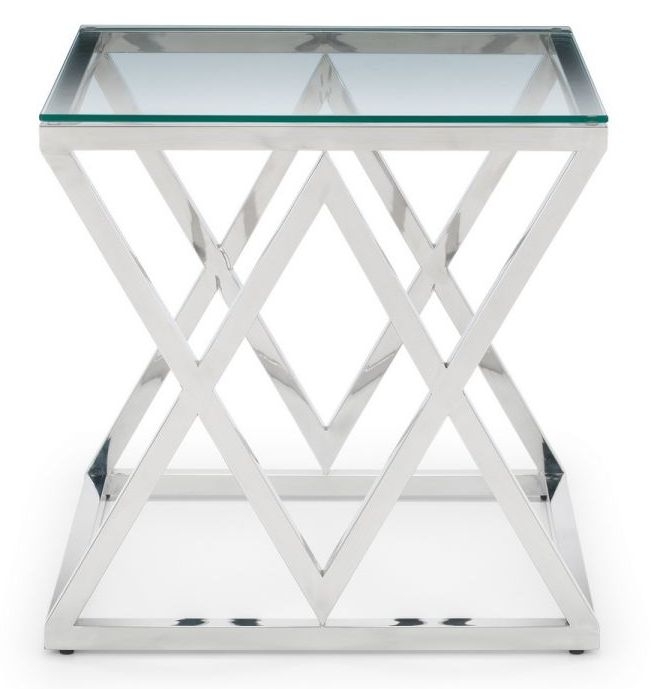 Julian Bowen Biarritz Stainless Steel And Glass Lamp Table