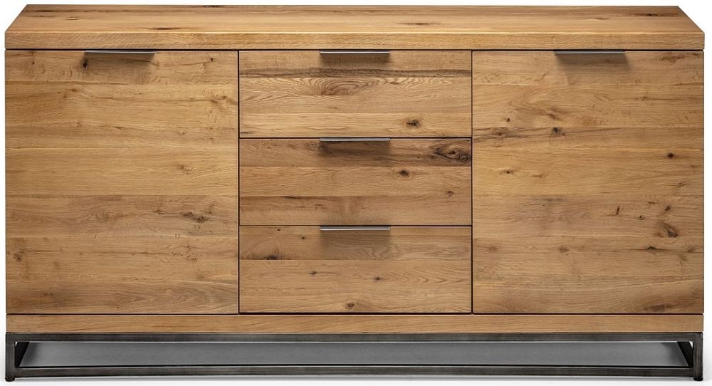 Julian Bowen Brooklyn Rustic Oak 2 Door 3 Drawer Sideboard