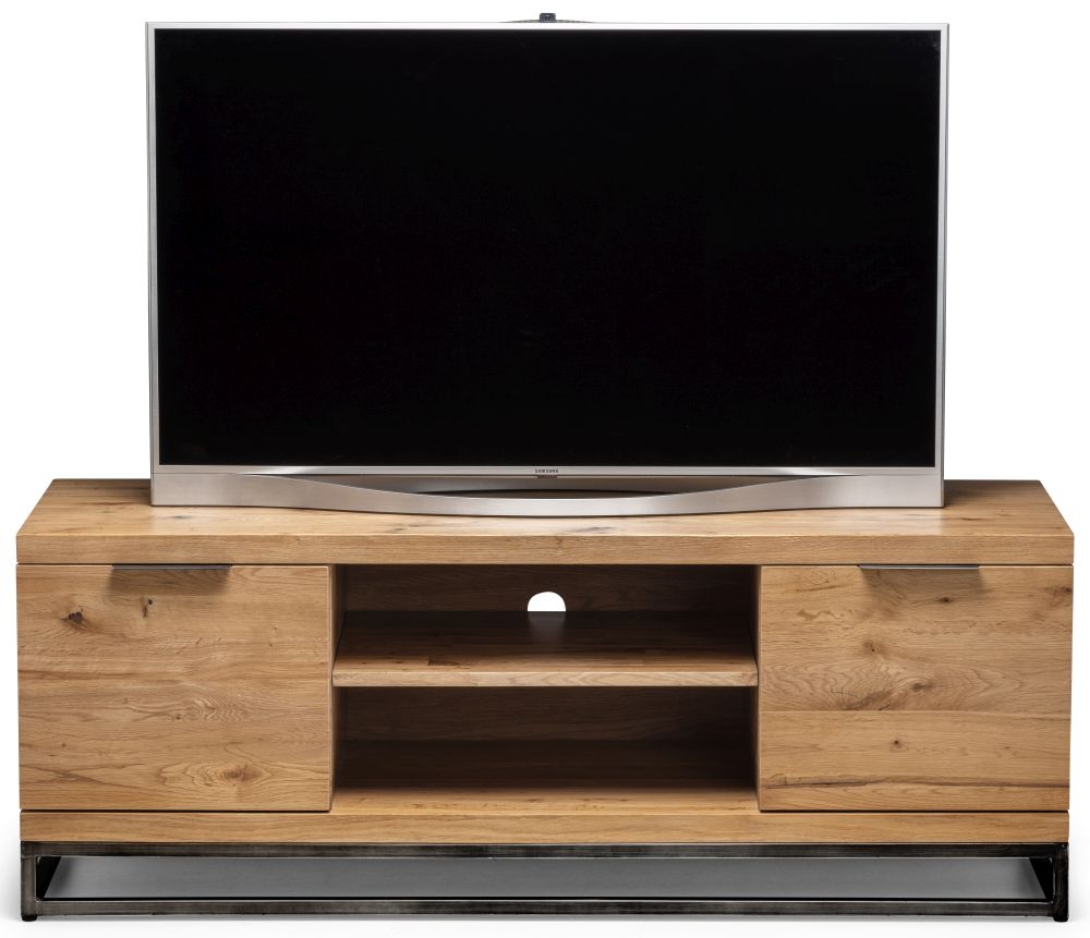 Julian Bowen Brooklyn Rustic Oak 2 Door Tv Unit