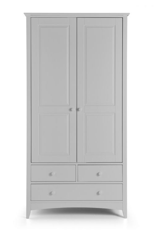 Julian Bowen Cameo Dove Grey 2 Door 3 Drawer Wardrobe