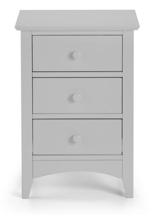 Julian Bowen Cameo Dove Grey 3 Drawer Bedside Cabinet