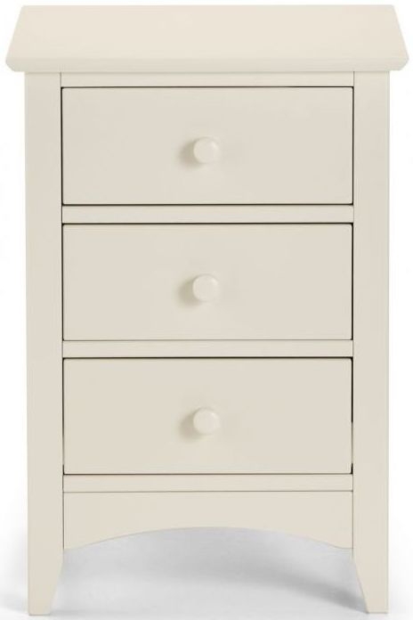 Julian Bowen Cameo White 3 Drawer Bedside Cabinet