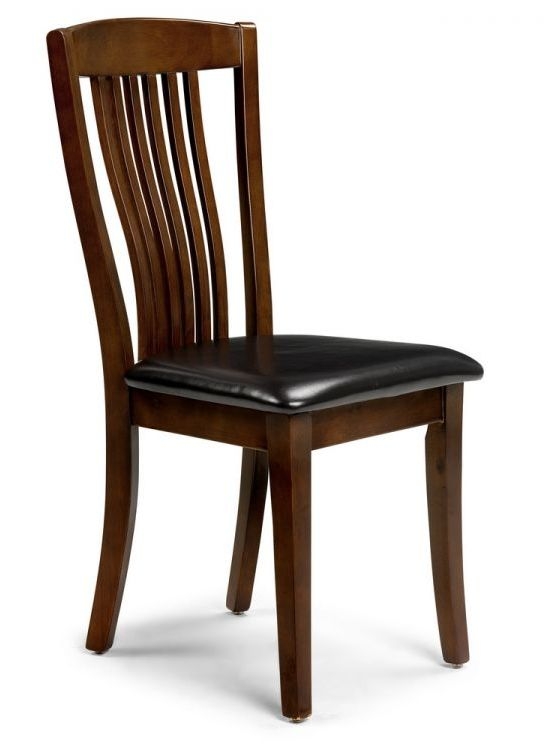 Julian Bowen Canterbury Mahogany And Brown Faux Leather Dining Chair Sold In Pairs
