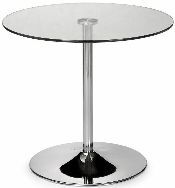 Julian Bowen Kudos Glass And Chrome Round Dining Table Clearance Fss13520