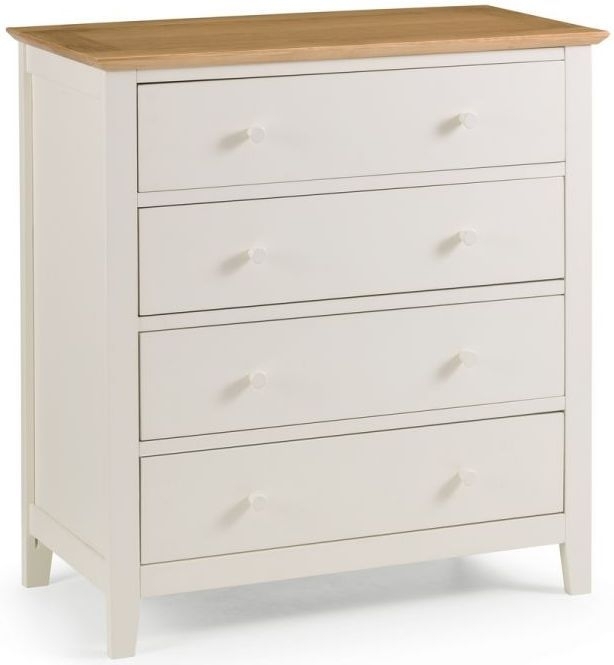 Julian Bowen Salerno Oak And Ivory 4 Drawer Chest Clearance Fss13642