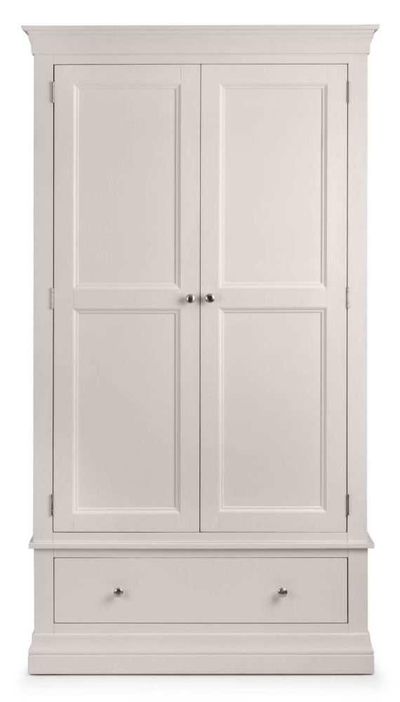 Julian Bowen Clermont Light Grey 2 Door 1 Drawer Wardrobe Clearance Fss14573