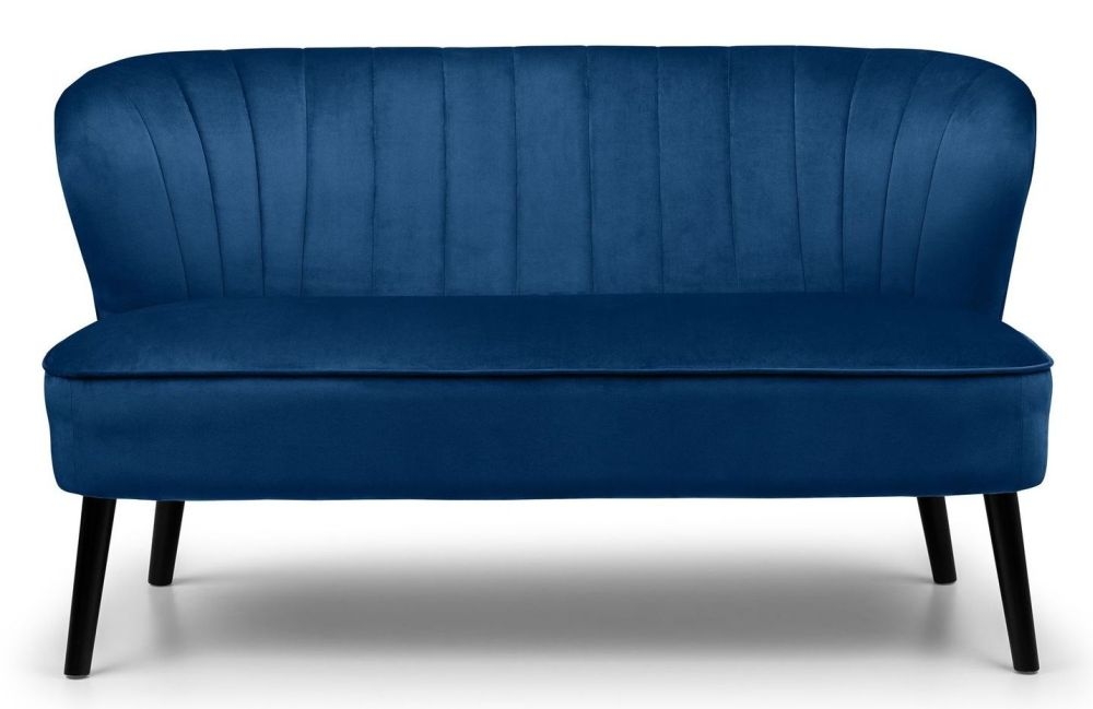 Product photograph of Julian Bowen Coco Blue Velvet 2 Seater Sofa from Choice Furniture Superstore