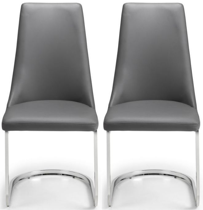 Julian Bowen Como Cantilever Grey Faux Leather Dining Chair Pair