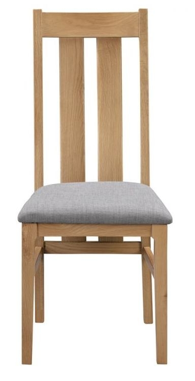 Julian Bowen Cotswold Oak Fabric Dining Chair Sold In Pairs
