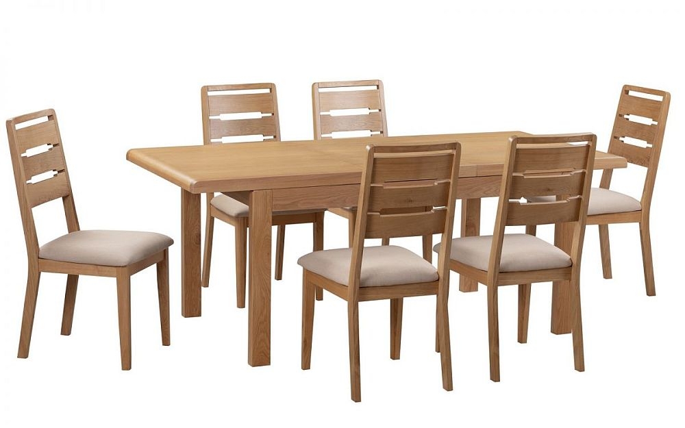 Julian Bowen Curve Oak Extending Dining Table And Chairs