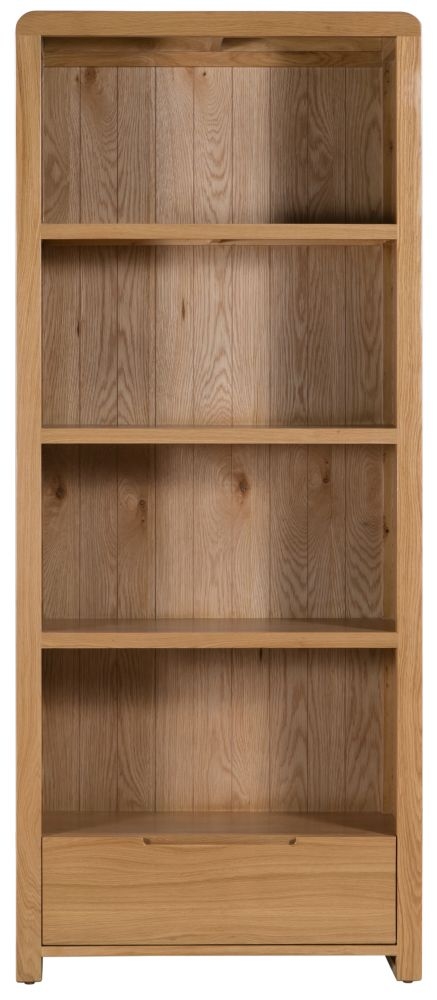 Julian Bowen Curve Oak 1 Drawer Bookcase