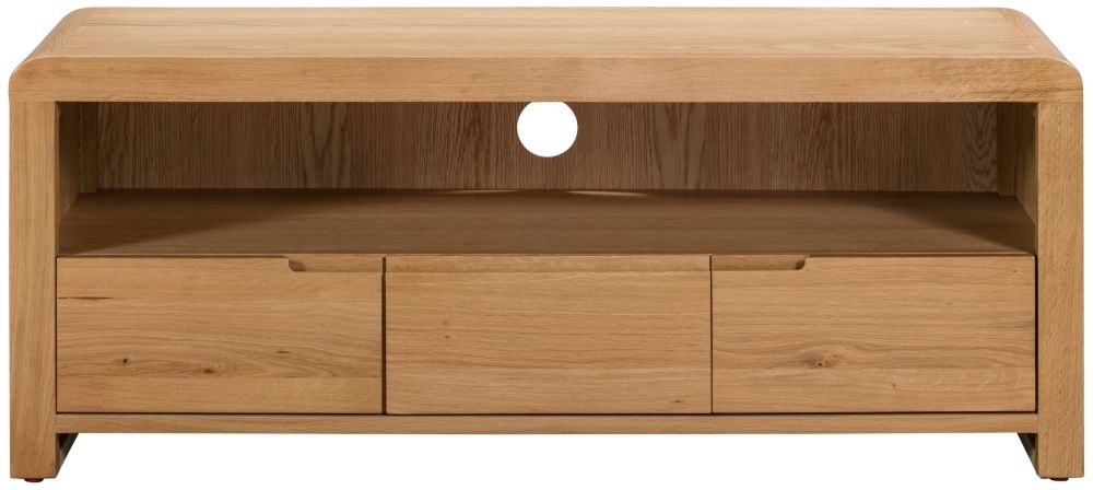 Julian Bowen Curve Oak 3 Drawer Tv Unit