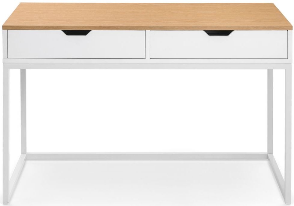 Julian Bowen California Oak And White High Gloss Desk