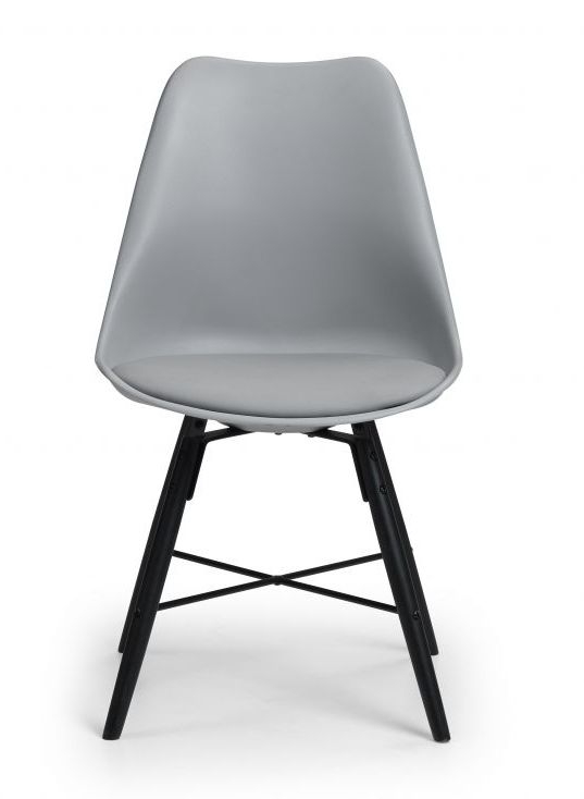 Julian Bowen Kari Black And Grey Faux Leather Dining Chair Sold In Pairs