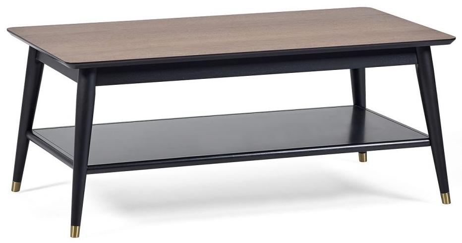 Julian Bowen Findlay Walnut And Black Coffee Table With Shelf