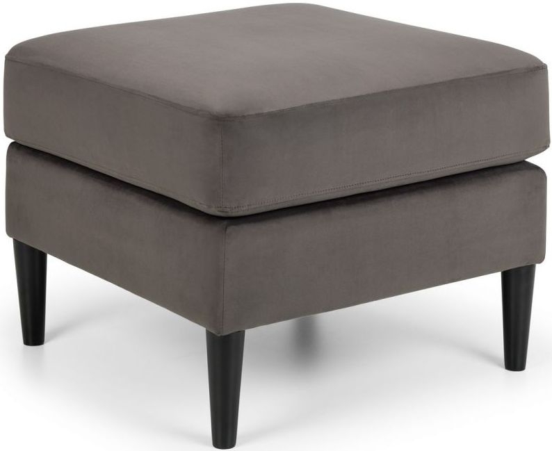 Julian Bowen Haywood Truffle Velvet Ottoman Stool