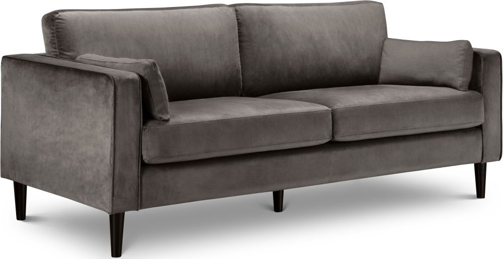 Julian Bowen Hayward Grey Velvet 3 Seater Sofa